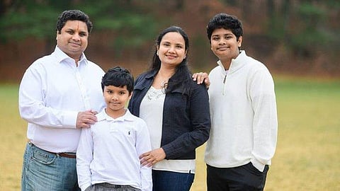 Vishwachand Kolla with his family. (Photo | gofundme)