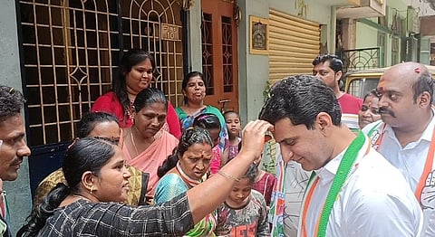MLA Rizwan Arshad meets residents during his campaign on Saturday | Express