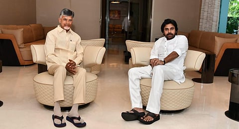 TDP supremo N Chandrababu Naidu and Jana Sena Party chief Pawan Kalyan