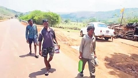 The three migrant workers at Padalguda in Koraput’s Pottangi block | Express