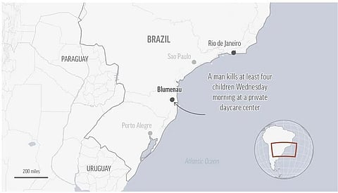 A man invaded a daycare center and killed at least four children in Blumenau, Brazil. (Photo | AP)