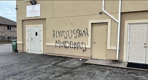 Canada's Ontario desecrated with Anti-India graffiti. (Photo | Twitter)