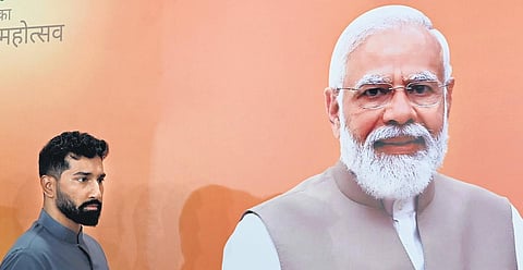 Anil K Antony, son of former defence minister A K Antony, who joined the BJP in New Delhi on Thursday. (Photo | Shekhar yadav, EPS)