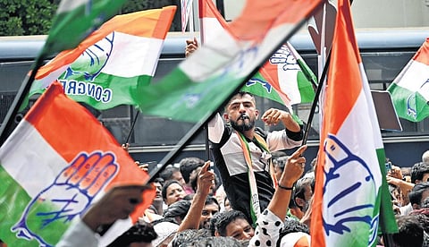 Congress workers celebrate their victory in Bengaluru | Shashidhar Byrappa