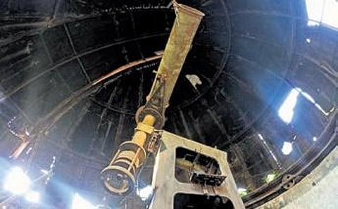Hyderabad’s Heritage enthusiasts visit over a century old Nizamia observatory at Begumpet on Tuesday. They appealed to authorities to renovated it.