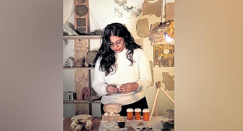 Maria Joseph is holding a workshop on using mushroom mycelium as a raw material for making everyday products.