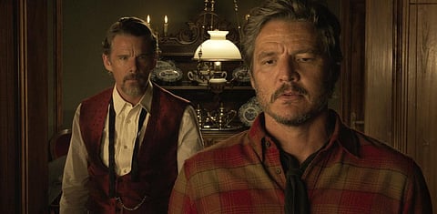 Ethan Hawke, left, and Pedro Pascal in a scene from 'Strange Way of Life.' (Photo | AP)