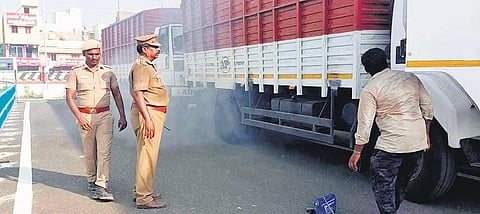 The incident happened near the National Institute of Siddha near Tambaram Sanatorium on the Chennai - Trichy National Highway on Wednesday | Express