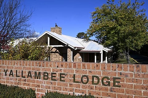 The entrance to the aged care facility Yallambee Lodge in Cooma, Australia is photographed on Friday, May 19, 2023. (Photo | AP)