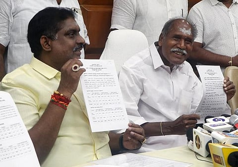 Chief Minister N Rangasamy and Home and Education Minister A Namassivayam announced the results on Friday