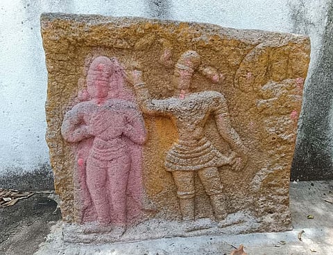 Based on the depictions of the clothing and other cultural aspects, the stone can be from the 17th - 18th century period.