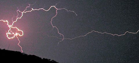 Thunderstorm and lightning seen in Vijayawada on Saturday | Prasant Madugula