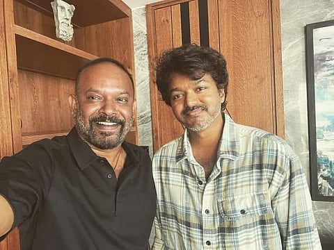 Venkat Prabhu with Vijay.