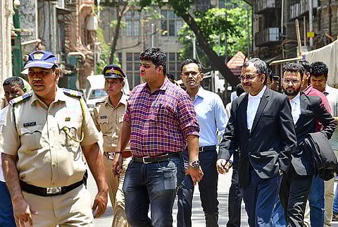 Former Zonal Director of Mumbai Narcotics Control Bureau Sameer Wankhede being escorted to the Bombay High Court, in Mumbai, on May 22, 2023. (Photo | PTI)