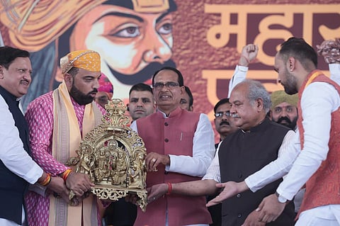 MP Chief Minister Chouhan announces to set up ‘Veer Shiromani Maharana Pratap Lok’ in Bhopal. (Photo | Special Arrangement)