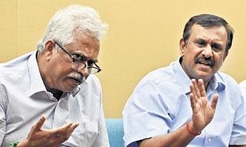 SISPA secretary S Jagadesh Chandran talking to reporters in Coimbatore on Monday | S SENBAGAPANDIYAN