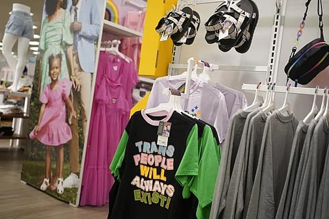 Pride month merchandise is displayed at the front of a Target store in Hackensack, N.J., Wednesday, May 24, 2023. (Photo | AP)
