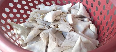 Police recovered 45 samosas from the driver (Photo | Special arrangement)