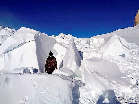 A file photo of an avalanche used for representational purpose only. (Photo | PTI)