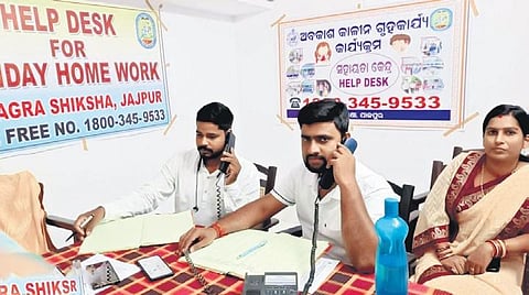 Teachers manning the help desk at the DPO, Samagra Shikshya in Jajpur | Express