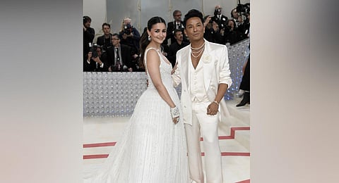 Alia Bhatt, left, and Prabal Gurung attend The Metropolitan Museum of Art's Costume Institute benefit gala on May 1, 2023, in New York. (Photo | PTI)