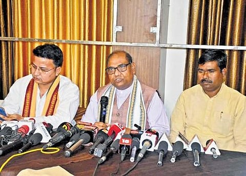 The BJP fact-finding team addressing the media | Express