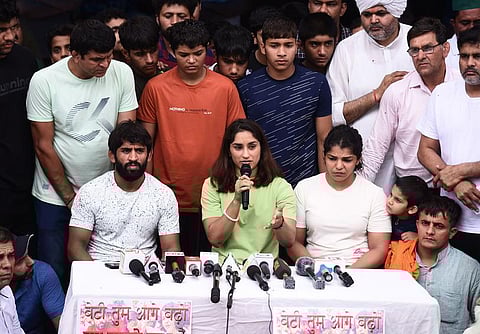 Their protest has not moved the Delhi police yet towards action, say the wrestlers. (File Photo | EPS)