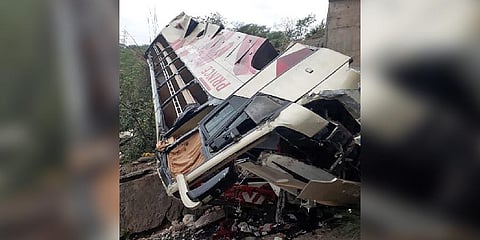 At least ten people were killed and around 55 injured when a bus fell into a deep gorge on the Jammu-Srinagar national highway on Tuesday | PTI