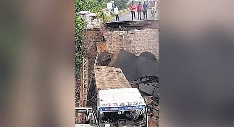 Portion of the bridge which collapsed at Ichchapuram town in Srikakulam | Express