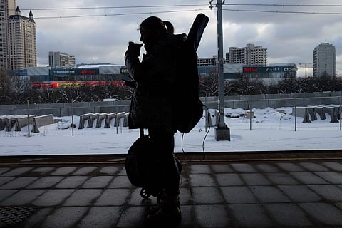 Oksana waiting for her train. ( Photo | AP )