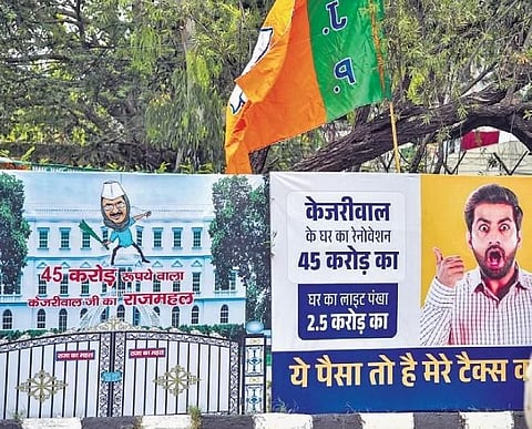  The Delhi unit of the BJP has been staging protests against CM Arvind Kejriwal over allegations that Rs 45 crore were spent on renovation of his bungalow | File photo 