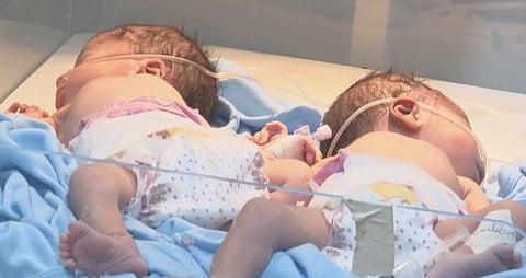 Infants at a maternity hospital in Oumdourman, the Sudanese capital's twin city. (AFPTV grab)