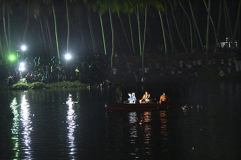 A visual from Sunday night's boat tragedy in Malappuram, Kerala. (Photo | AP)