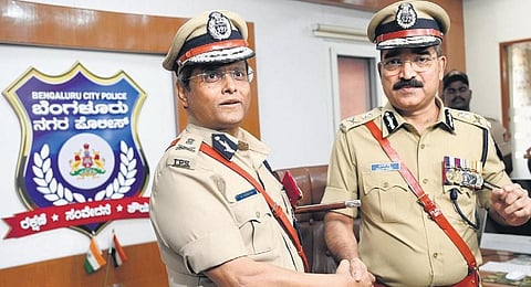 B Dayananda takes over as Bengaluru City Police Commissioner from outgoing chief B Prathap Reddy on Wednesday | Nagaraja Gadekal