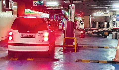 A basement parking facility of Lulu mall in Kochi