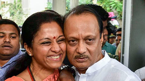 Baramati MP and NCP (SP) leader Supriya Sule with Maharashtra Deputy CM Ajit Pawar.