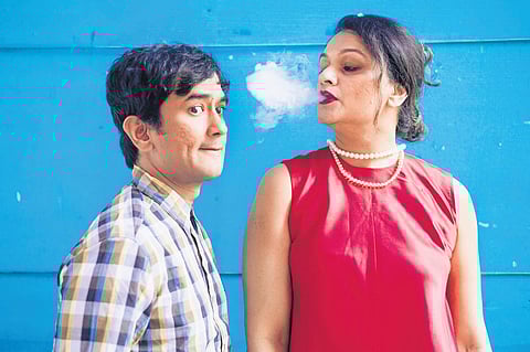 Tejaswini Kolhapure and Shashank Vishnu Dutt in a still from the play