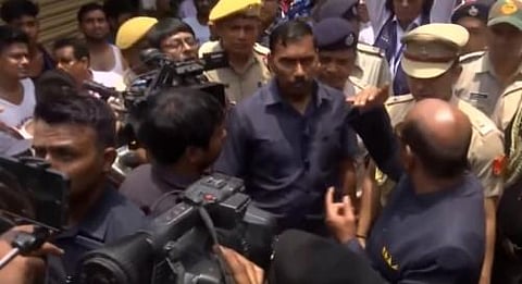 West Bengal Governor C V Ananda Bose visited Bhangar, epicenter of recent clashes. (Photo | Video grab)