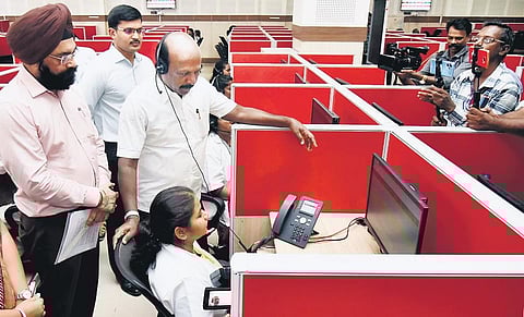 The 104 helpline offering psychological counselling for students who did not qualify NEET-UG, was launched at the DMS campus on Thursday | Express