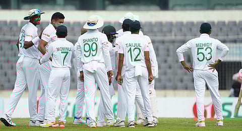 Bangladesh Cricket team in action against Afghanistan. (Photo | Bangladesh Cricket Twitter)