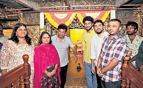 Niveditha, Geetha, and Shivarajkumar at the muhurath of FireFly