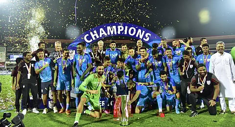 The Indian men's national football team. (Photo | Indian Football Team Twitter)