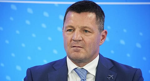 CEO of IndiGo Pieter Elbers attends a news conference during the Paris Air Show.(Photo | AP)