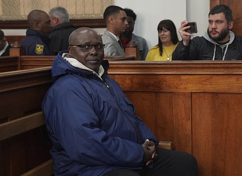 Fulgence Kayishema sits in the Magistrate's Court in Cape Town, South Africa, Friday, May 26, 2023. (Photo | AP)