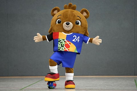 The mascot for the UEFA EURO 2024 soccer championships is presented in Gelsenkirchen, Germany. The mascot bear was shown to the public for the first time. (Photo | AP)
