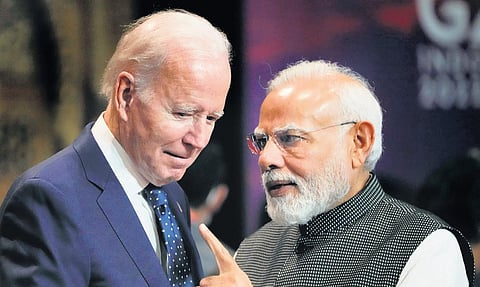 PM Narendra Modi with US President Joe Biden | File photo