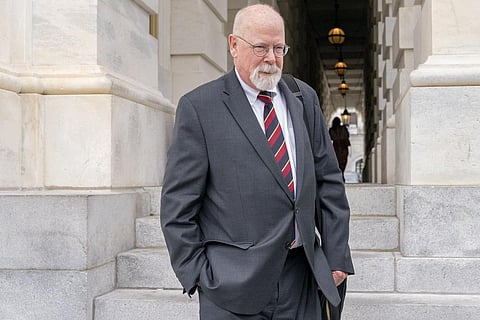 Special Counsel John Durham leaves a closed hearing of the Permanent Select Committee on Intelligence. (Photo | AP)