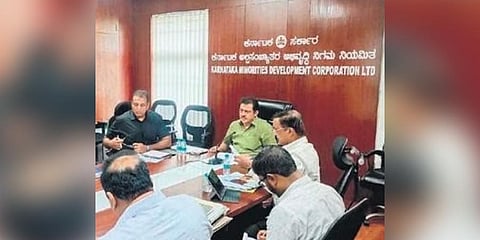  Housing Minister Zameer Ahmed Khan holds a review meeting of K-RERA in Bengaluru on Tuesday 