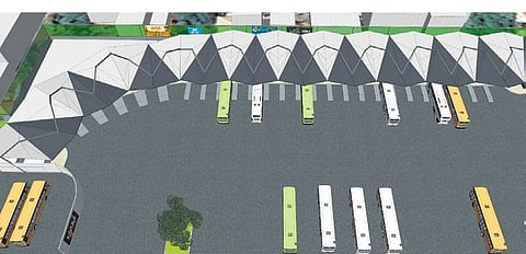 Graphical illustration of the proposed Ernakulam KSRTC bus stand