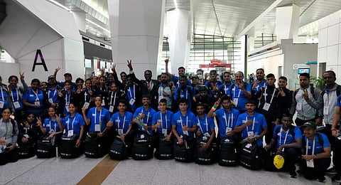 The Indian team competing in the Special Olympics Summer Games in Berlin. (Photo | Special Olympics Bharat Twitter)